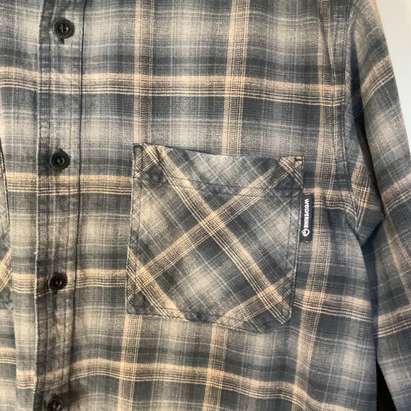 Wolverine Glacier Heavyweight Long Sleeve Gray & Brown Flannel Cotton Shirt XL - Picture 2 of 6